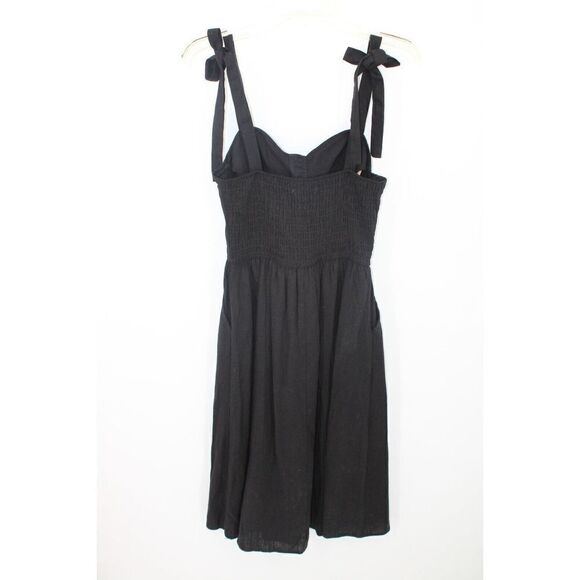 LC Lauren Conrad Womens Black Midi Dress Shoulder Straps Padded Bra Small NWT - Picture 5 of 9